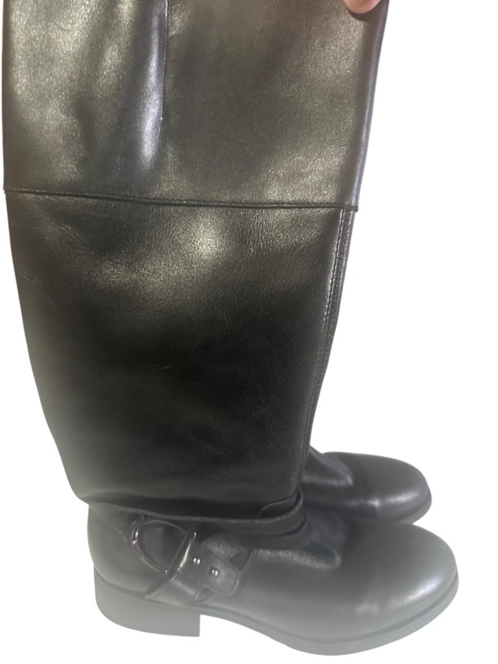 Bandolino black leather zip riding boots Botessi size 8M